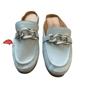 Blonde Bryce blue loafers